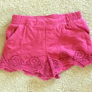 Raspberry lace shorts